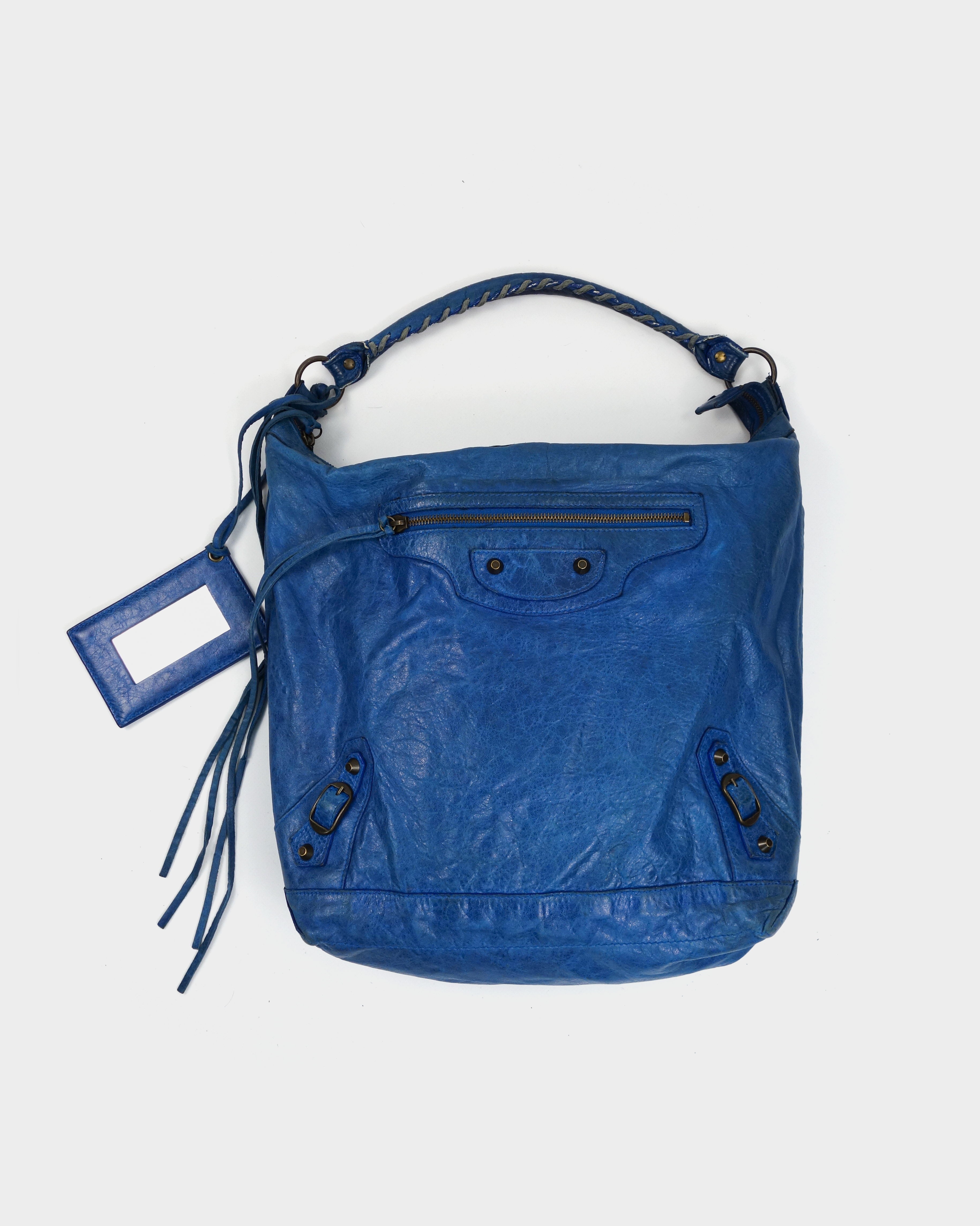 Balenciaga Day Blue Leather Bag 2010 – Vintage TTS
