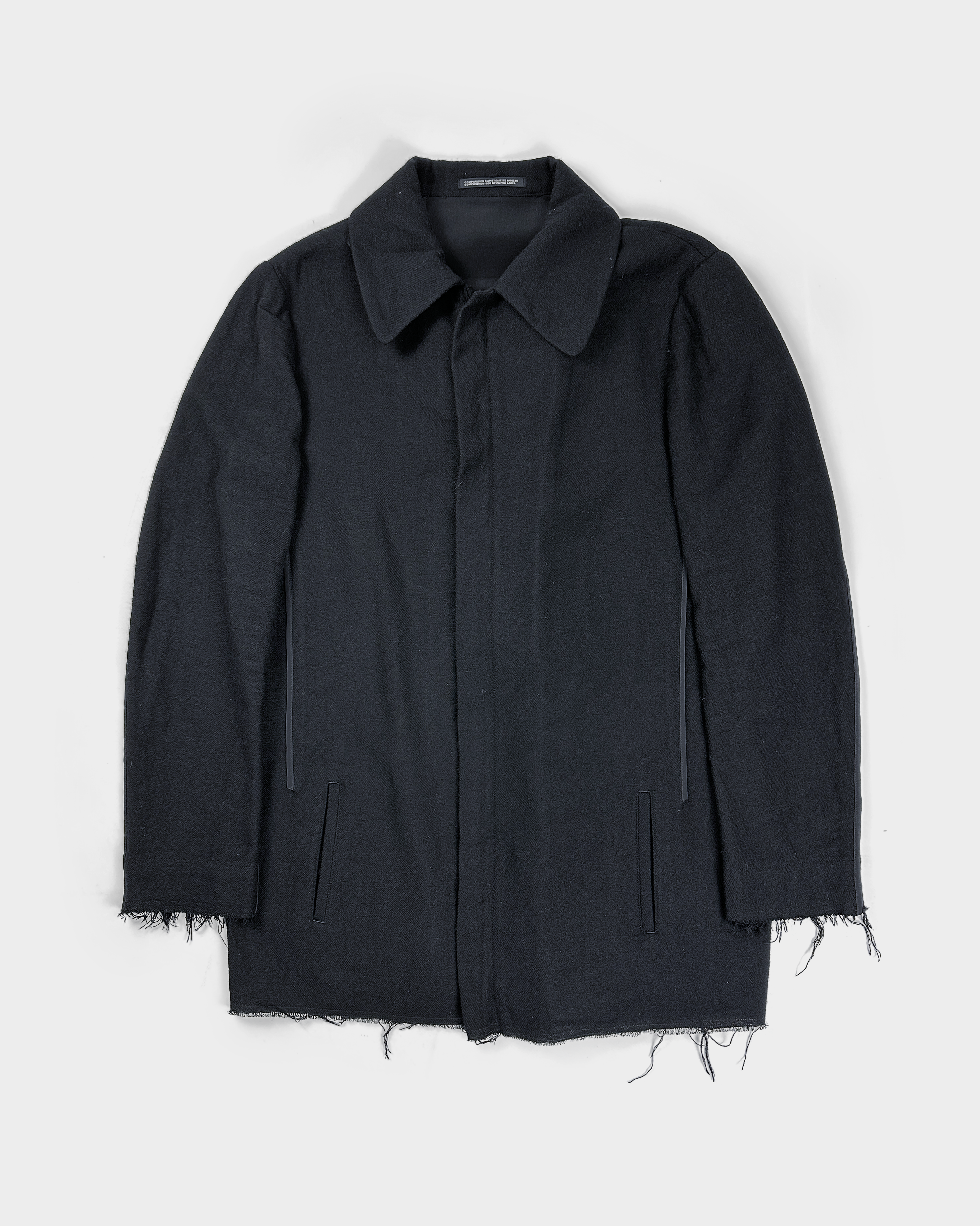 Yohji Yamamoto Mainline Black Distressed Wool Jacket 1980's