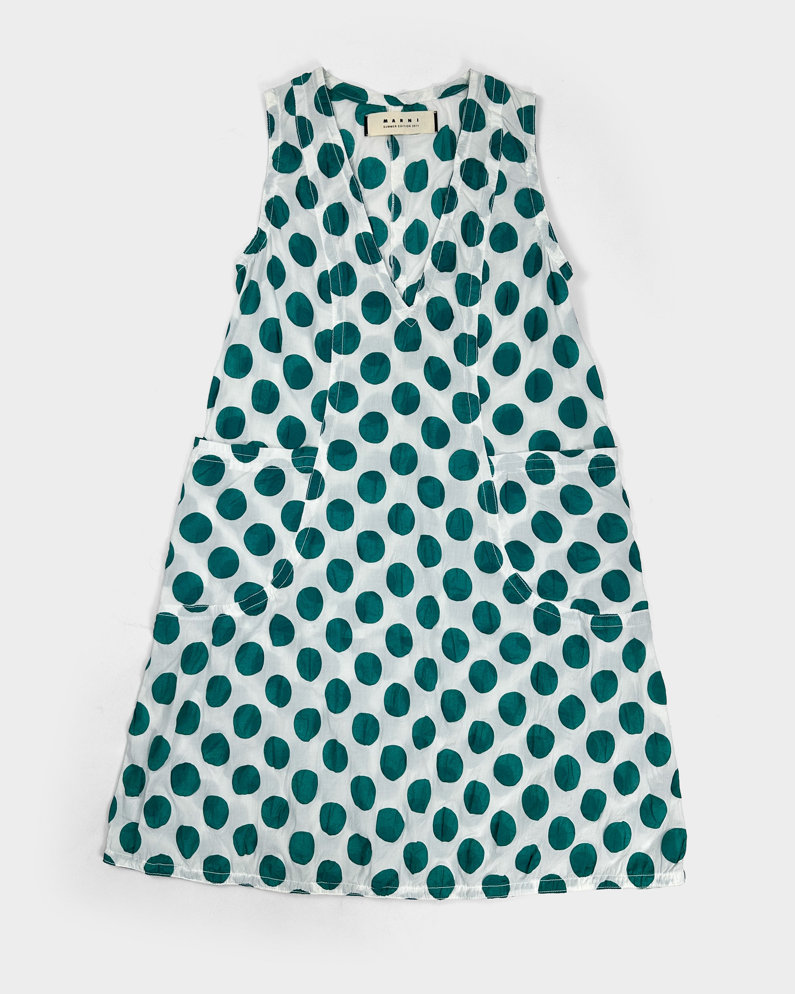 Marni Green Dots Cotton Light Dress Summer 2011 – Vintage TTS