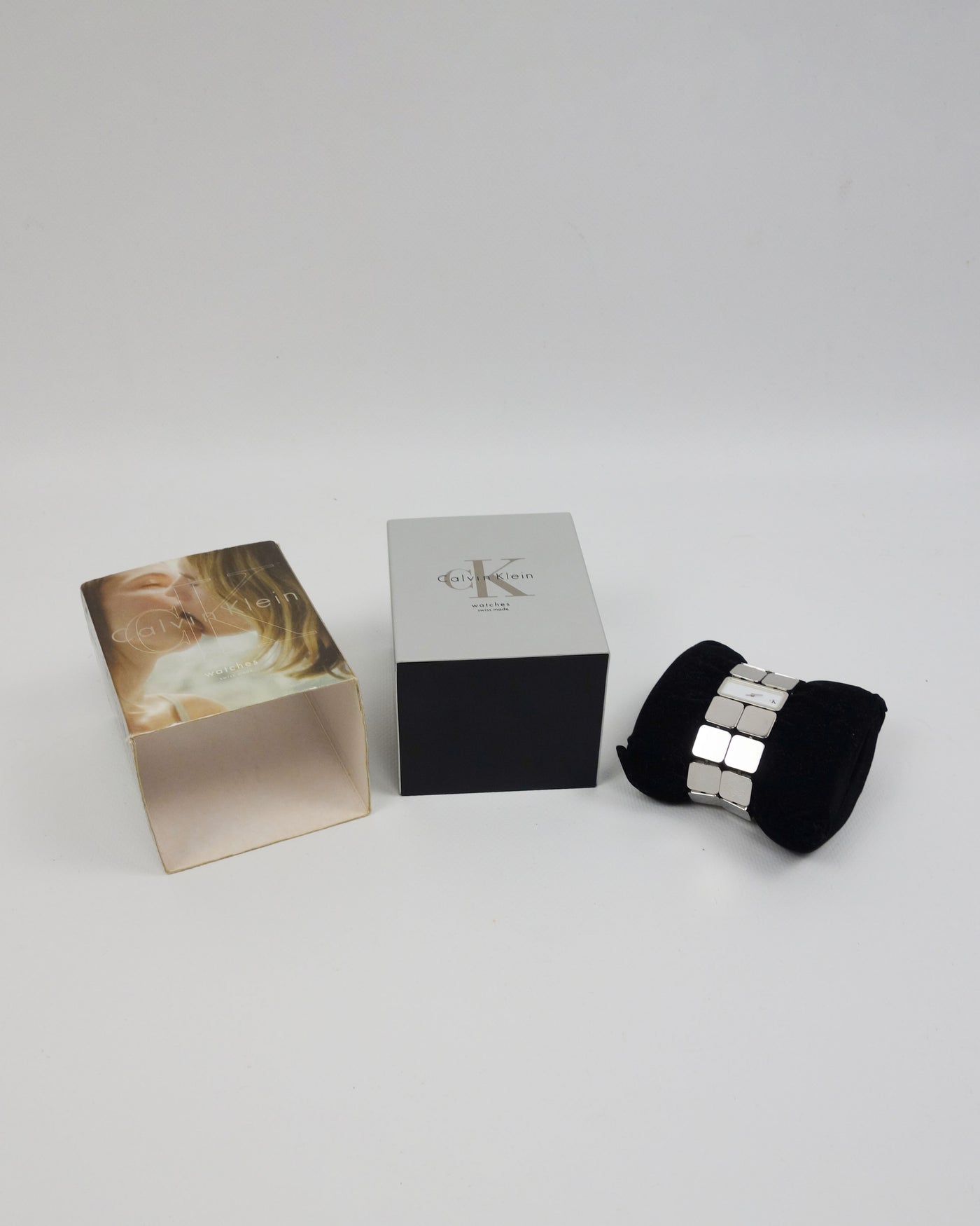 Calvin Klein Swiss Made Squares Metallic Watch 2000's