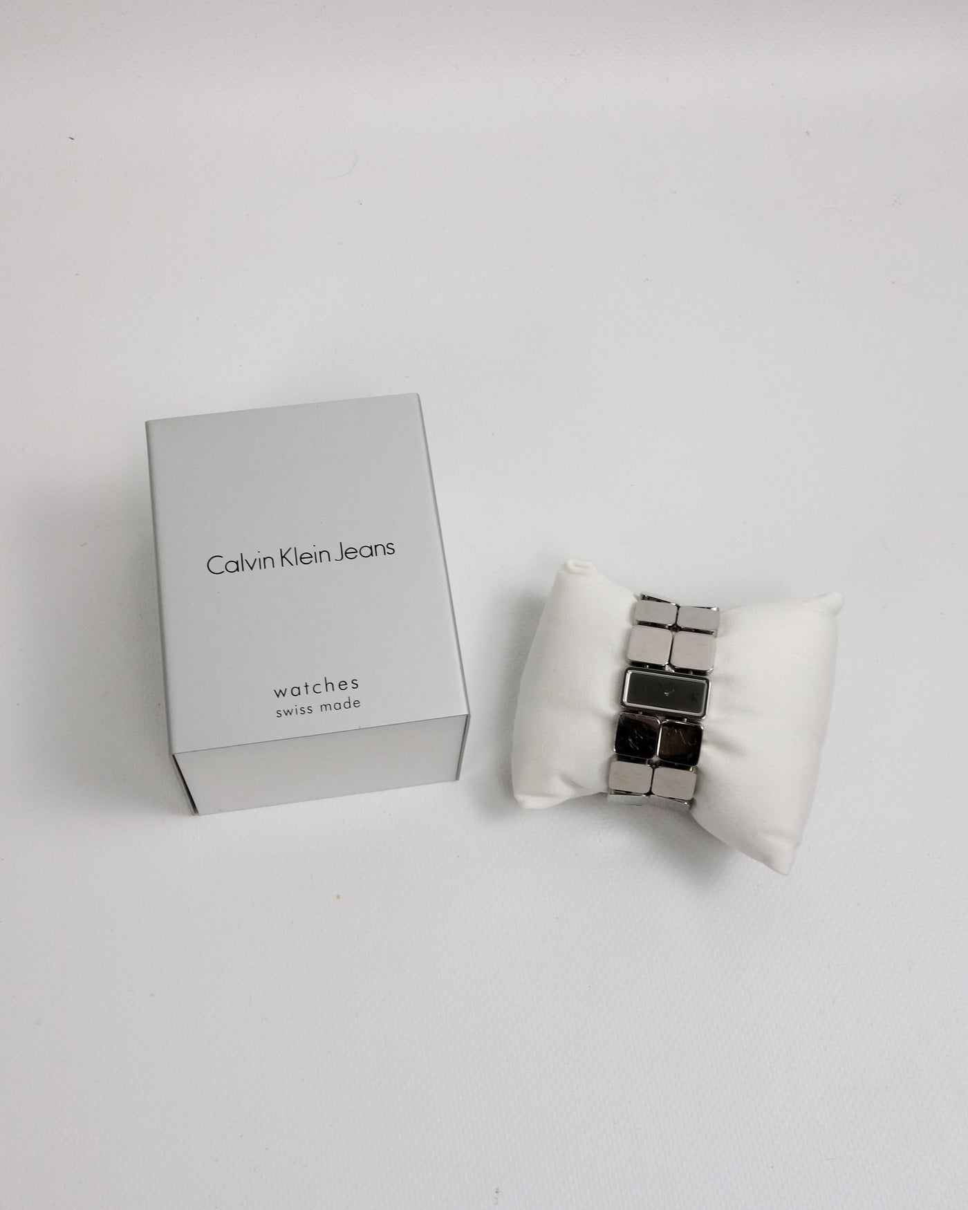 Calvin Klein Swiss Made Squares Metallic Watch 2000's