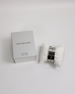 Calvin Klein Swiss Made Squares Metallic Watch 2000's