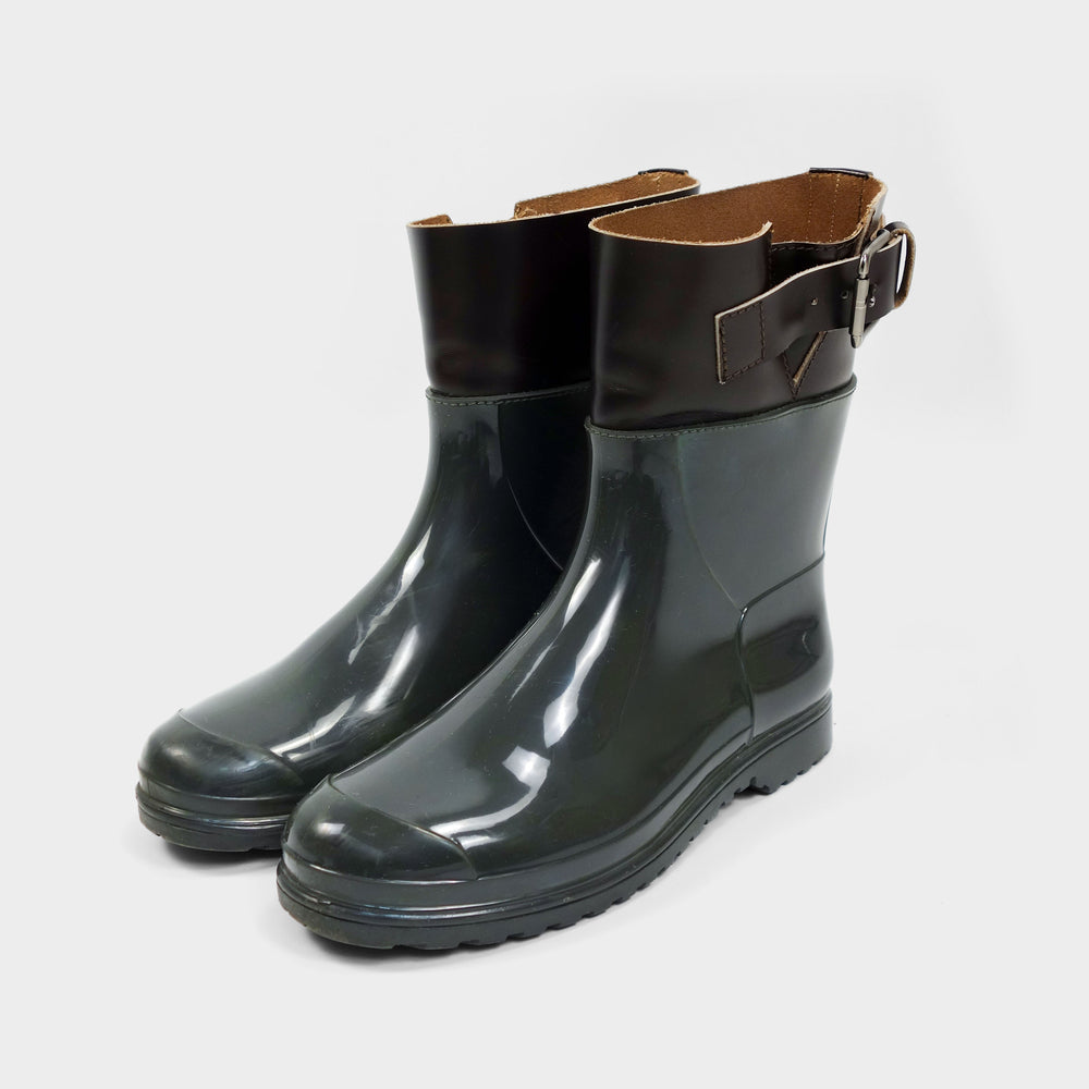 Marni Leather + Rubber Belted Raining Boots 2000's