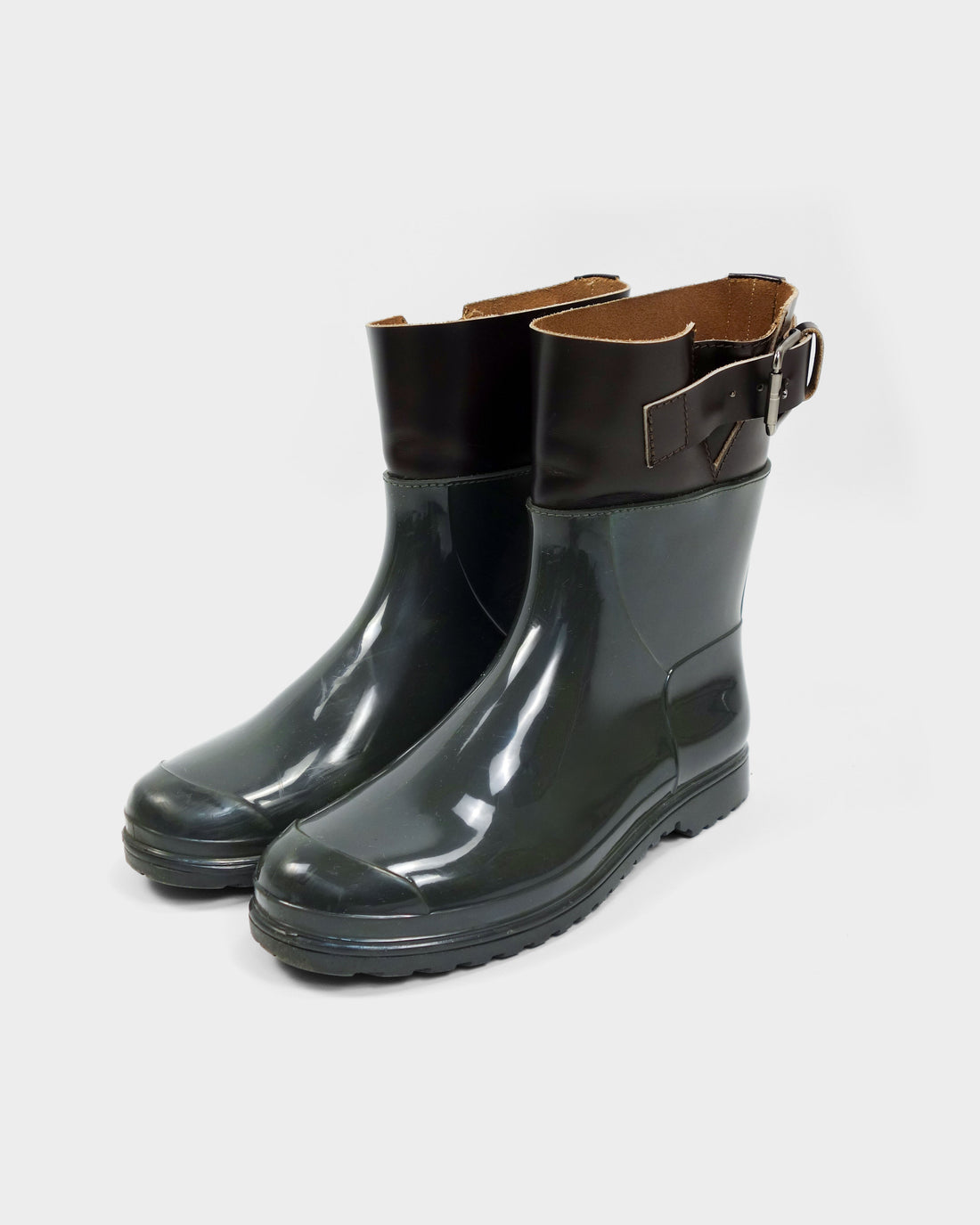 Marni Leather + Rubber Belted Raining Boots 2000's