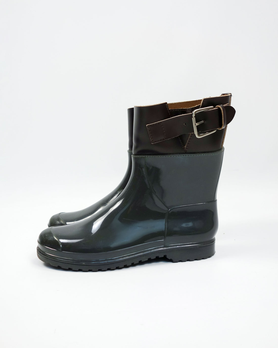 Marni Leather + Rubber Belted Raining Boots 2000's
