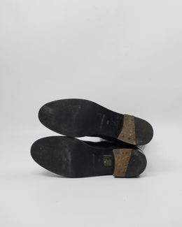 Jil Sander Black Leather High Boots 2000's - Vintagetts