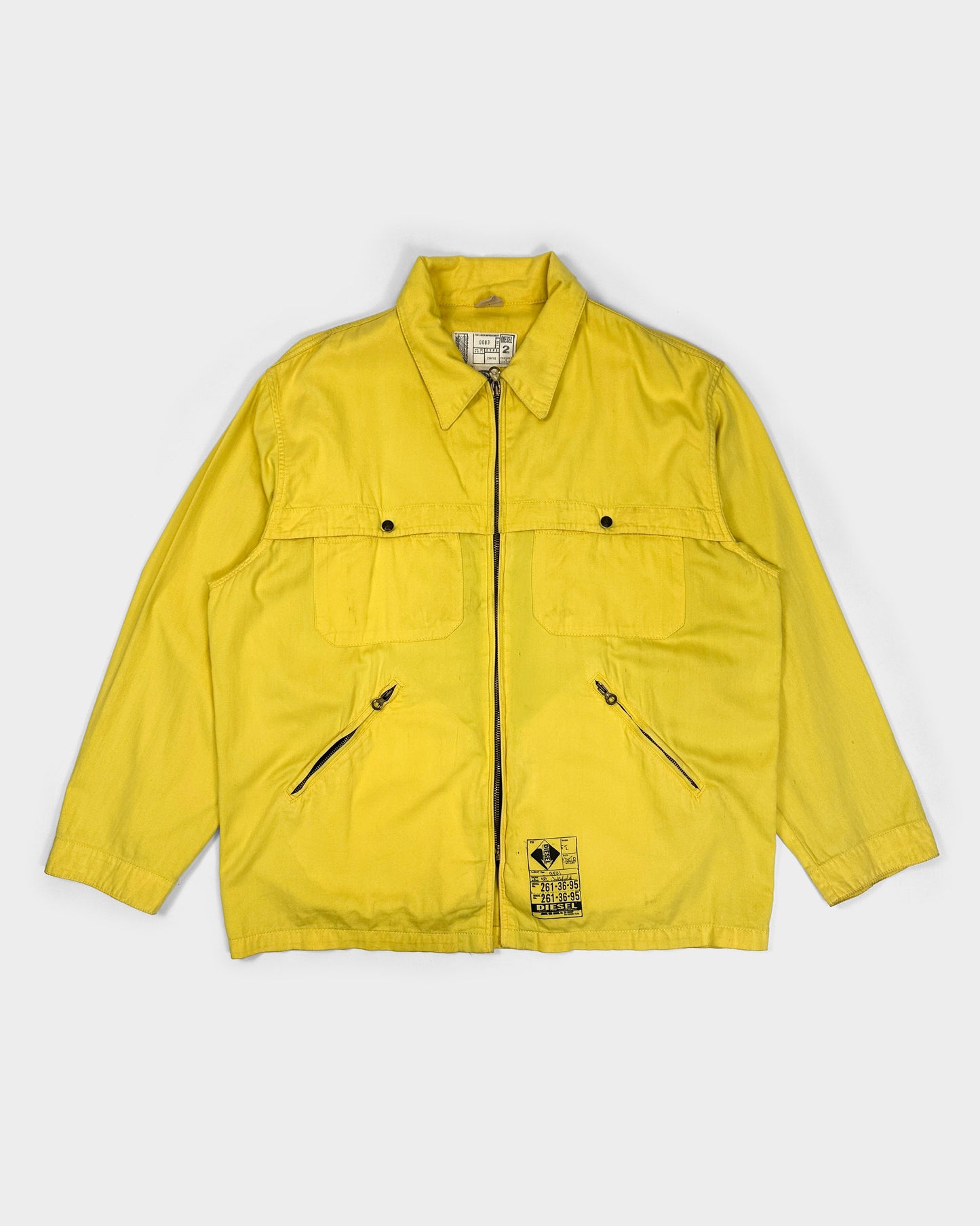 Diesel Labour Yellow Zipped Light Jacket 1990's