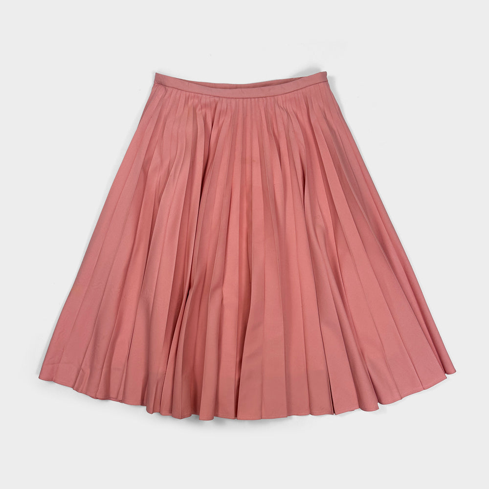 J.W. Anderson Pink Wool Pleated Skirt 2000's