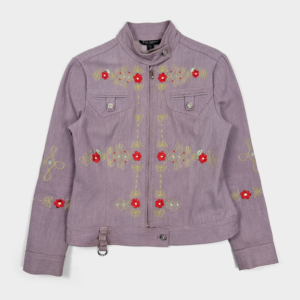 Betsey Johnson Violet Embroidered Jacket 1990's