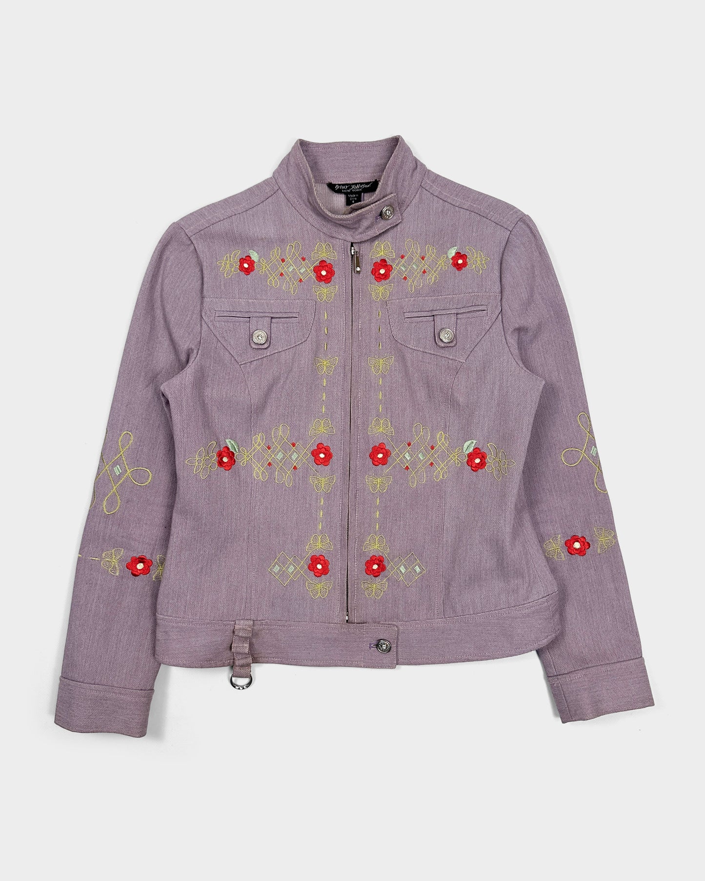 Betsey Johnson Violet Embroidered Jacket 1990's