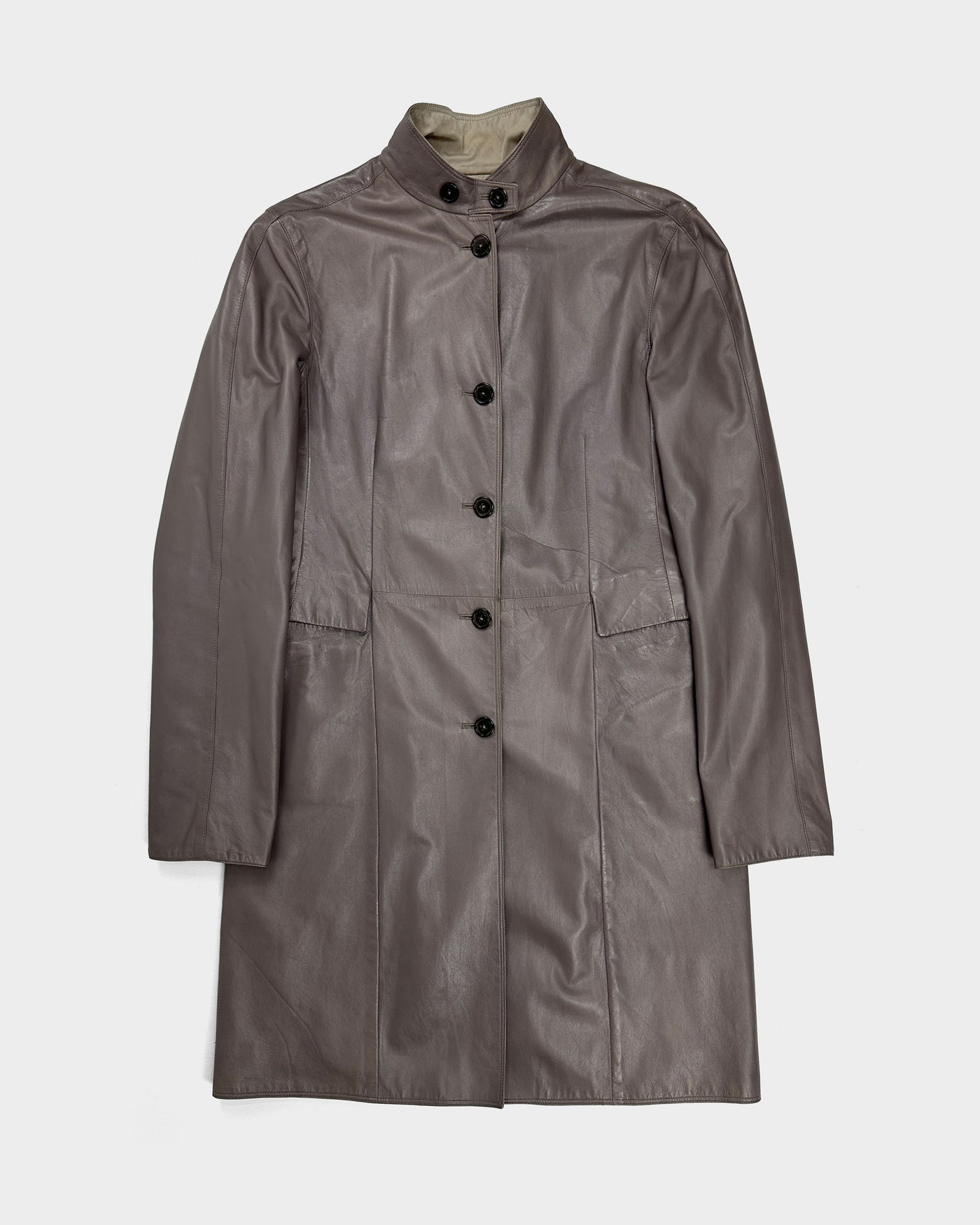 Jil Sander Purple Thin Leather Coat 2000's - Vintagetts