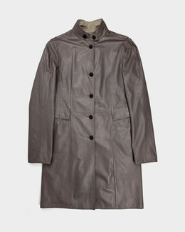 Jil Sander Purple Thin Leather Coat 2000's - Vintagetts