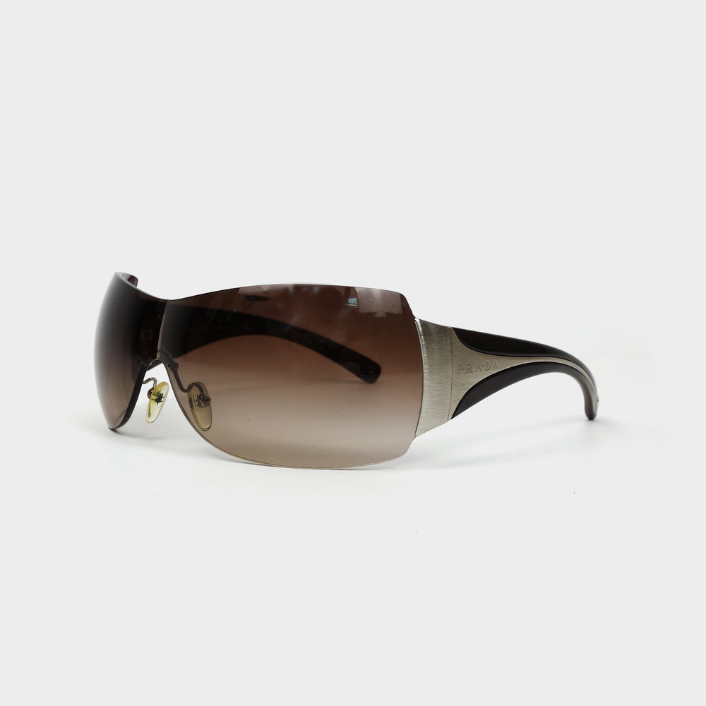 Prada Mask Brown Sunglasses 2000's