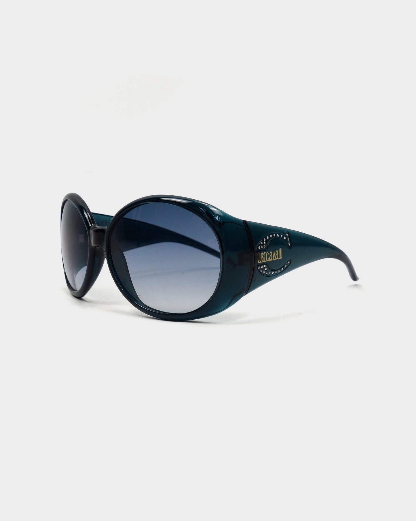 Roberto Cavalli Deep Green Decorated Sunglasses 2000's