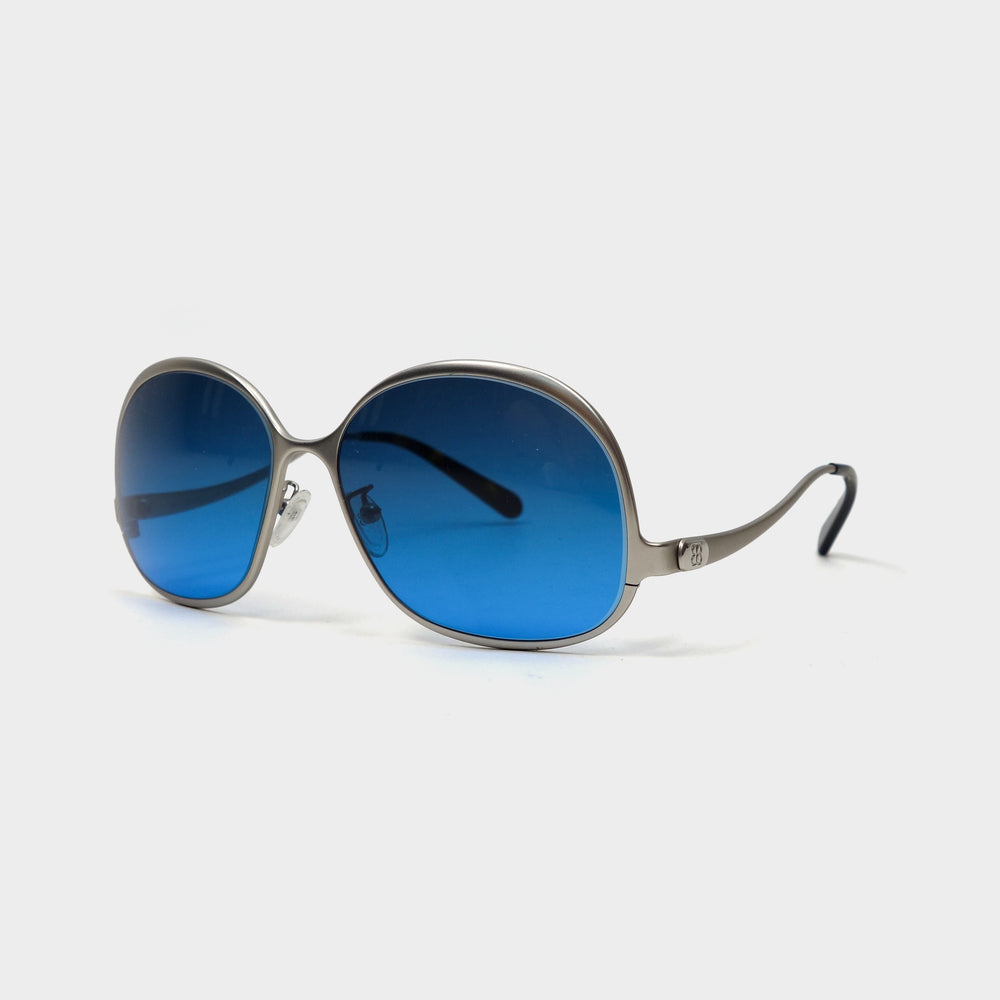 Balenciaga Metallic Blue Sunglasses 2000's