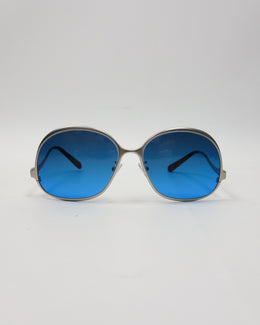 Balenciaga Metallic Blue Sunglasses 2000's