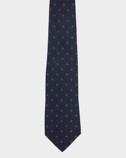 Balenciaga Dark Blue Silk Tie 1990's