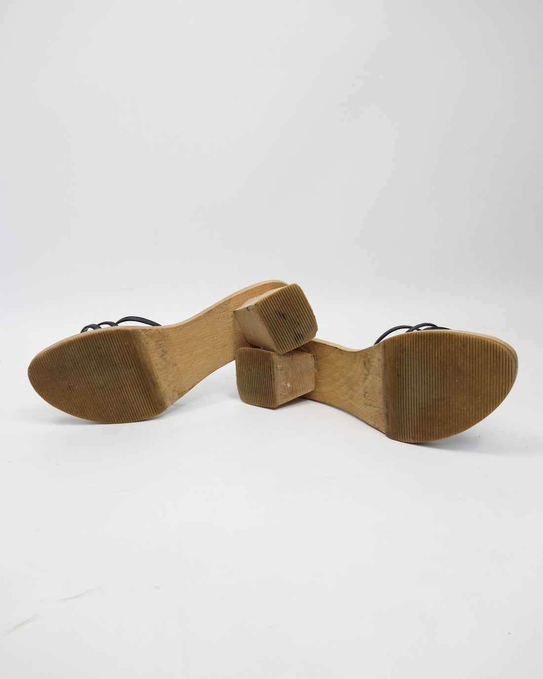 Katharine Hamnett Heeled Wood Sandals 2000's