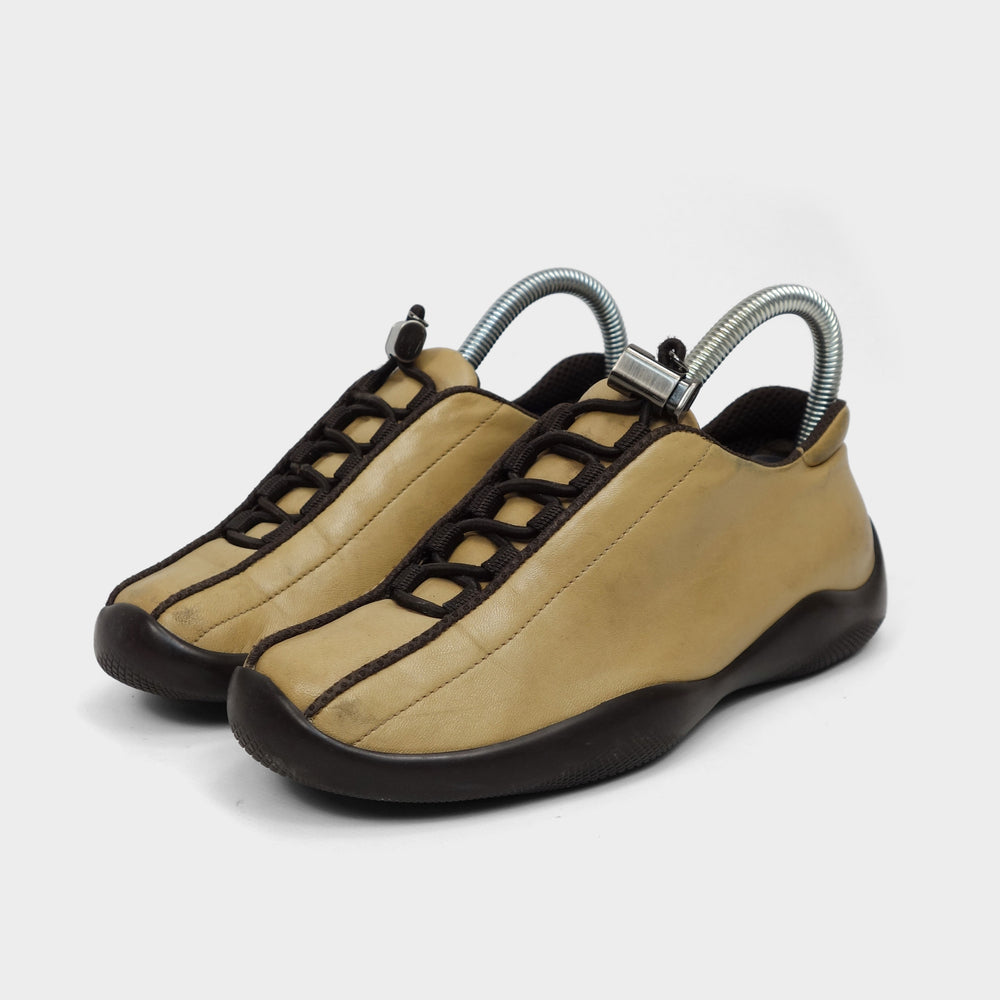 Prada Nappa Sport Beige Leather Sneakers 2000's