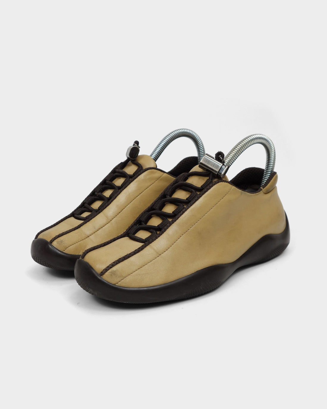 Prada Nappa Sport Beige Leather Sneakers 2000's