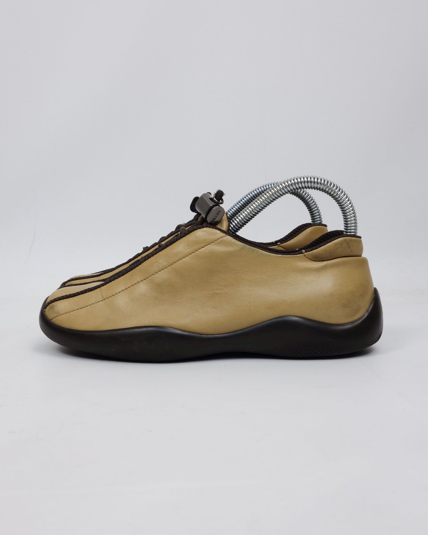 Prada Nappa Sport Beige Leather Sneakers 2000's