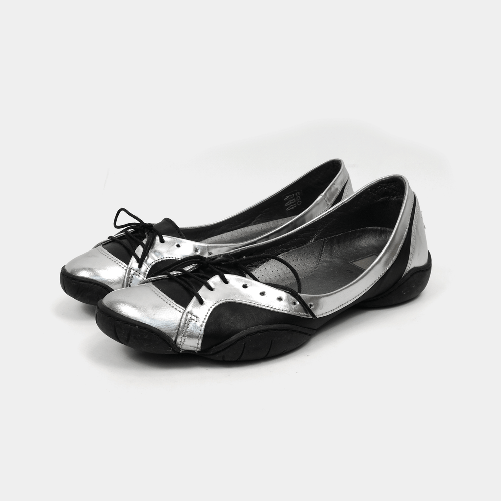 Marithé Francois Girbaud Silver Flats Shoes 2000's