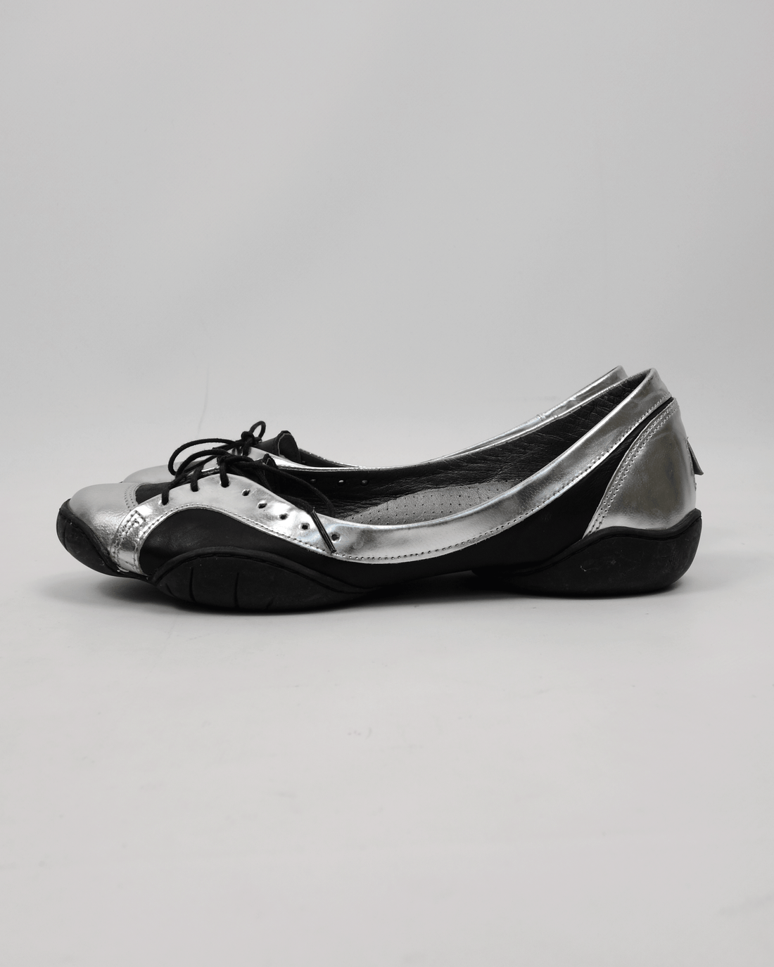 Marithé Francois Girbaud Silver Flats Shoes 2000's