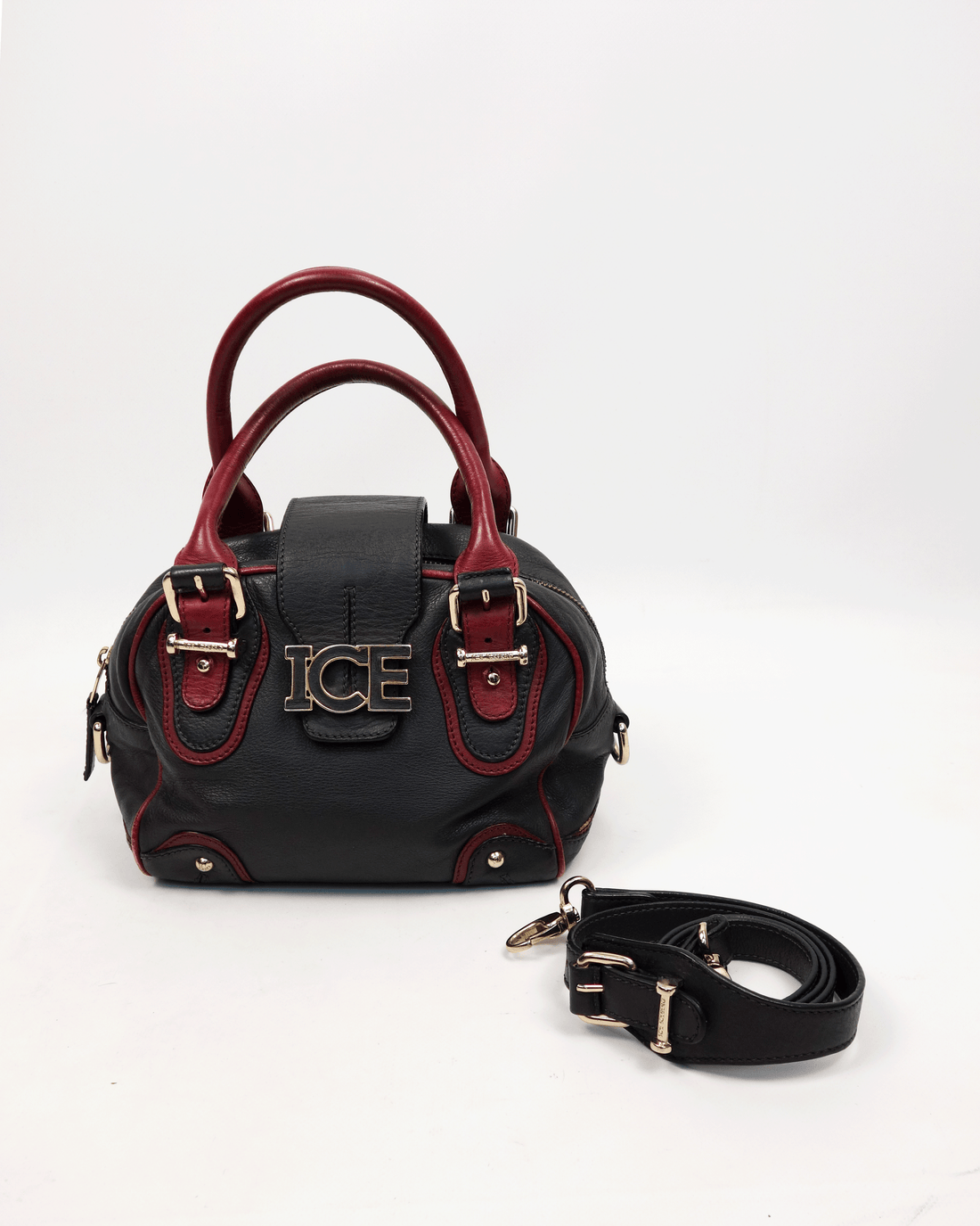 Iceberg Black and Red Shoulder Mini-Bag 2000's