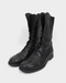 Jil Sander 28-Ring Grained Leather Black Boots 2000's
