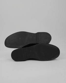 Jil Sander 28-Ring Grained Leather Black Boots 2000's