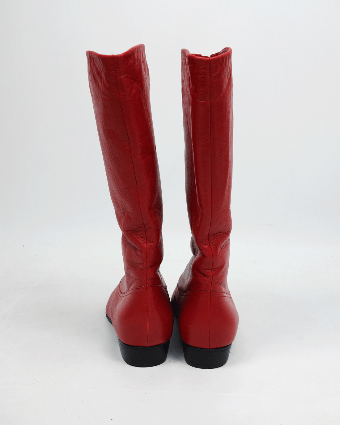 Marc Jacobs Zipped Red Leather Boots 2000's