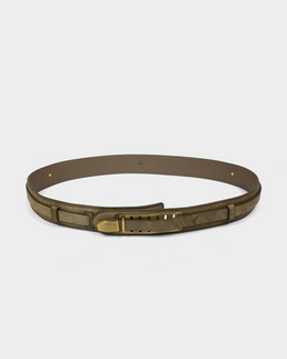 Jil Sander Grey Gold Leather Belt 2000's