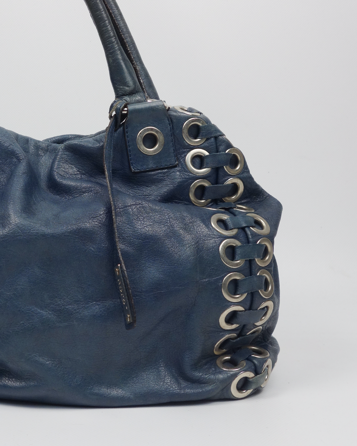 Abro Petrol Chained Leather Bag 2000's