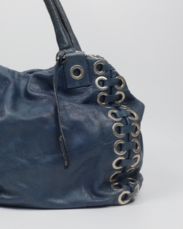 Abro Petrol Chained Leather Bag 2000's