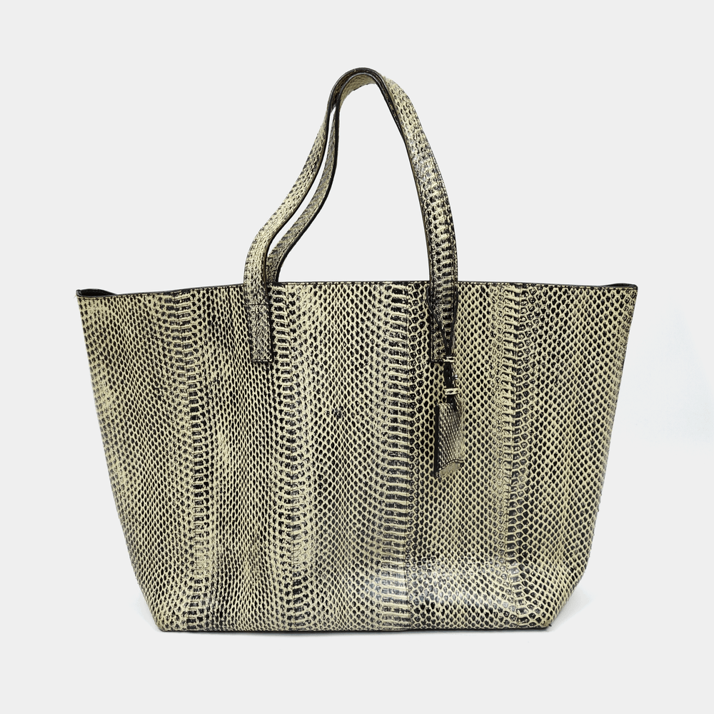 Jil Sander Snake-Skin Textured Leather Tote Bag 2000's