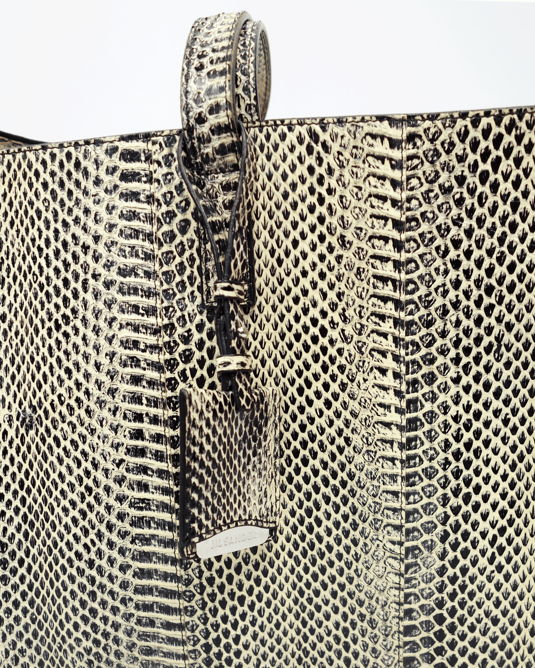 Jil Sander Snake-Skin Textured Leather Tote Bag 2000's