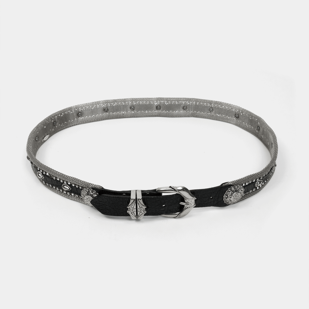 Nanni Metallic + Black Leather Belt 2000's