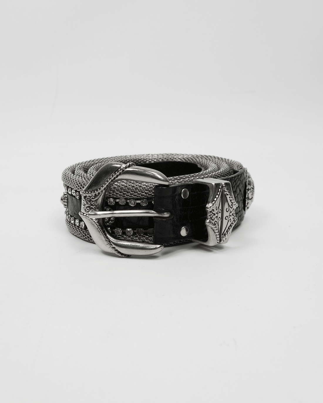 Nanni Metallic + Black Leather Belt 2000's