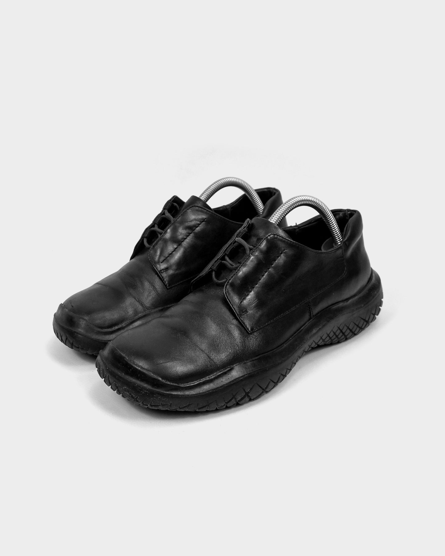 Prada x Vibram Black Leather Shoes 2000's