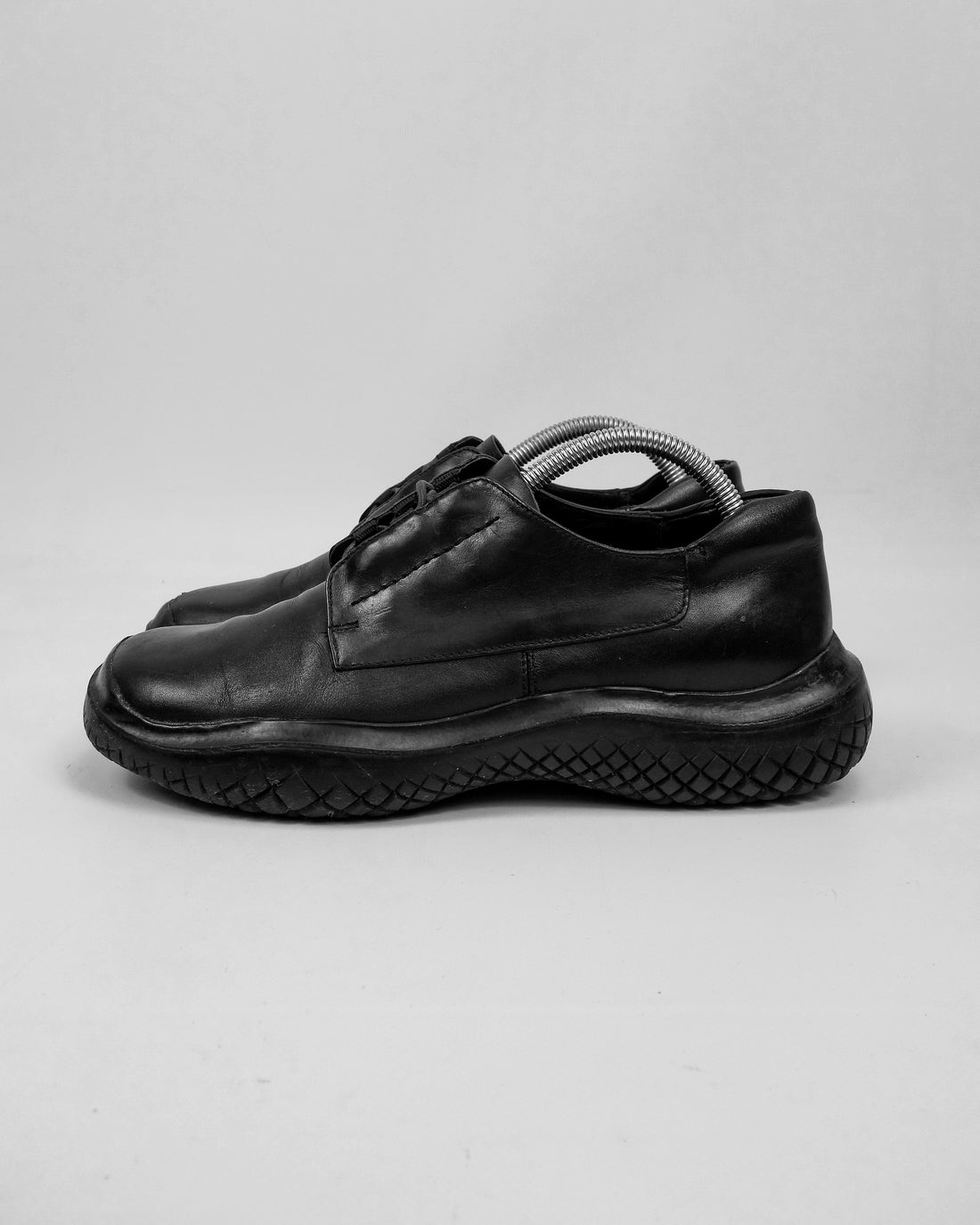 Prada x Vibram Black Leather Shoes 2000's