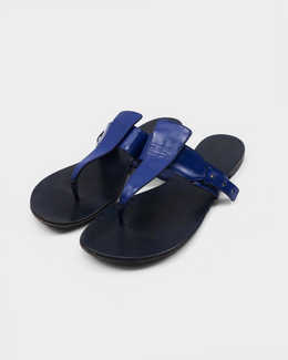 Jil Sander Corsaro Blue Leather Sandals 2000's