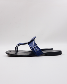 Jil Sander Corsaro Blue Leather Sandals 2000's