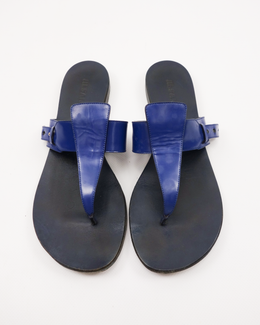 Jil Sander Corsaro Blue Leather Sandals 2000's