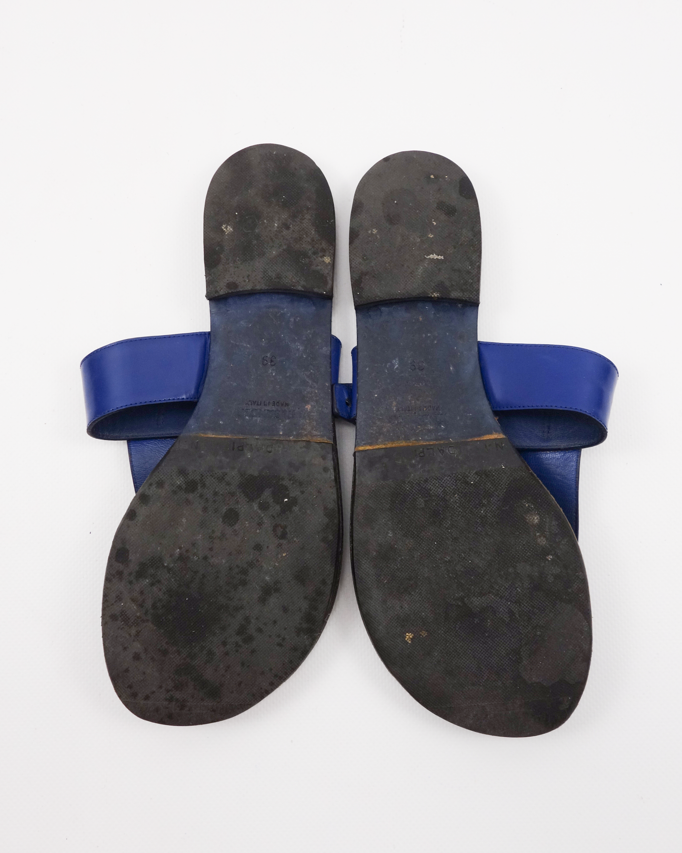 Jil Sander Corsaro Blue Leather Sandals 2000's