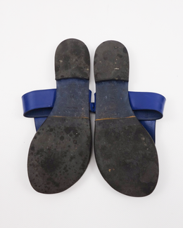 Jil Sander Corsaro Blue Leather Sandals 2000's