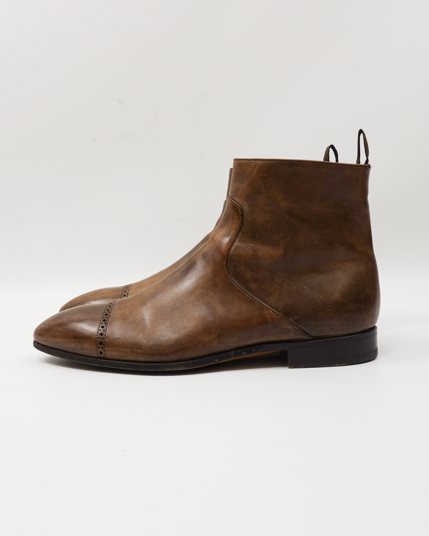 Jil Sander Brown Leather mid Boots 1990's