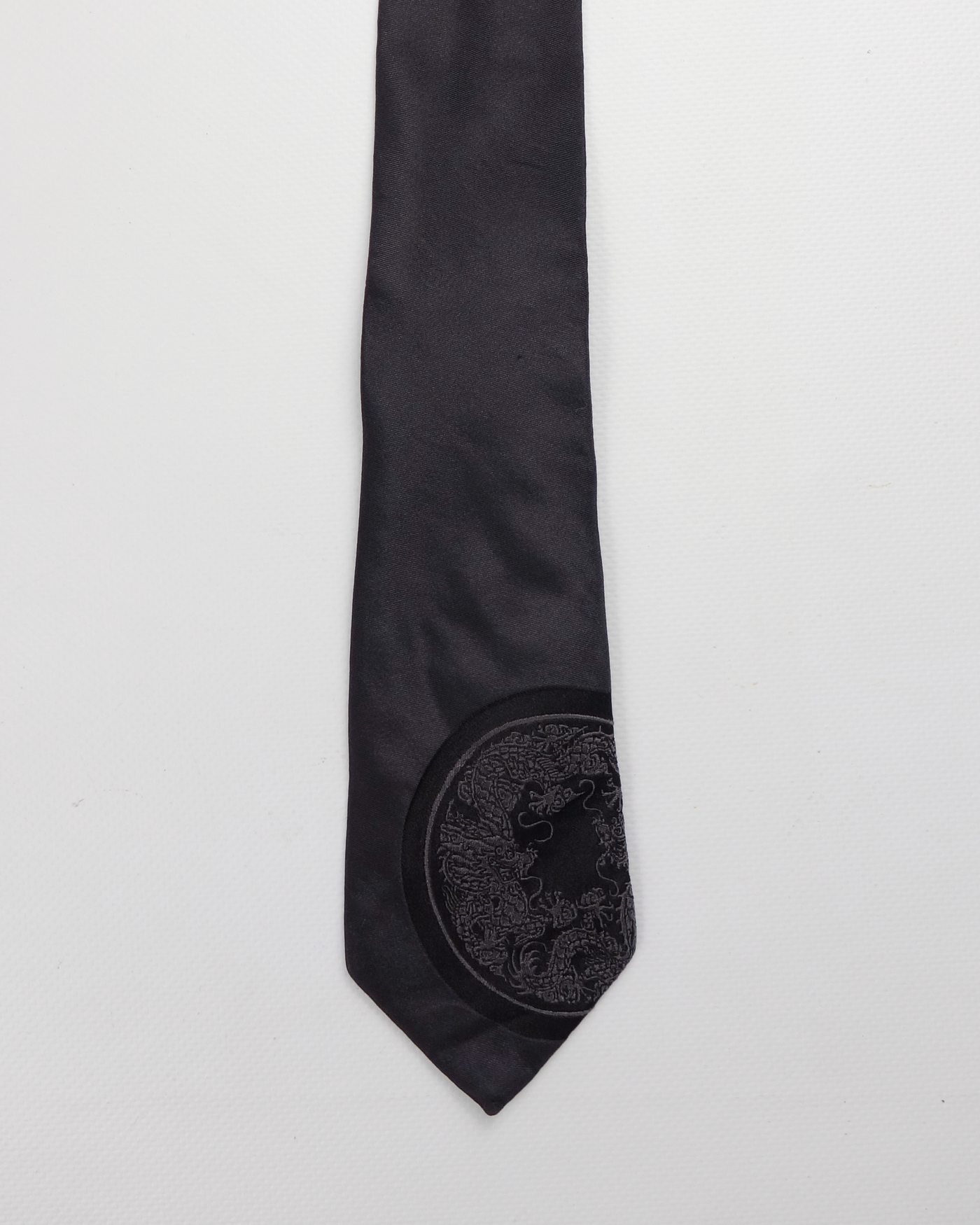 Prada Dragon Print Grey Silk Tie S/S 2011