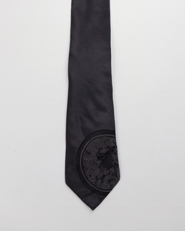 Prada Dragon Print Grey Silk Tie S/S 2011