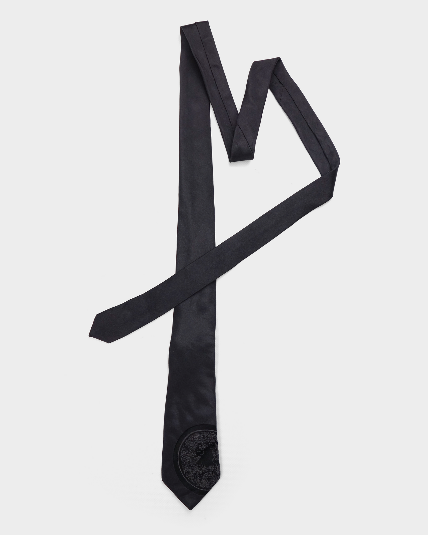 Prada Dragon Print Grey Silk Tie S/S 2011