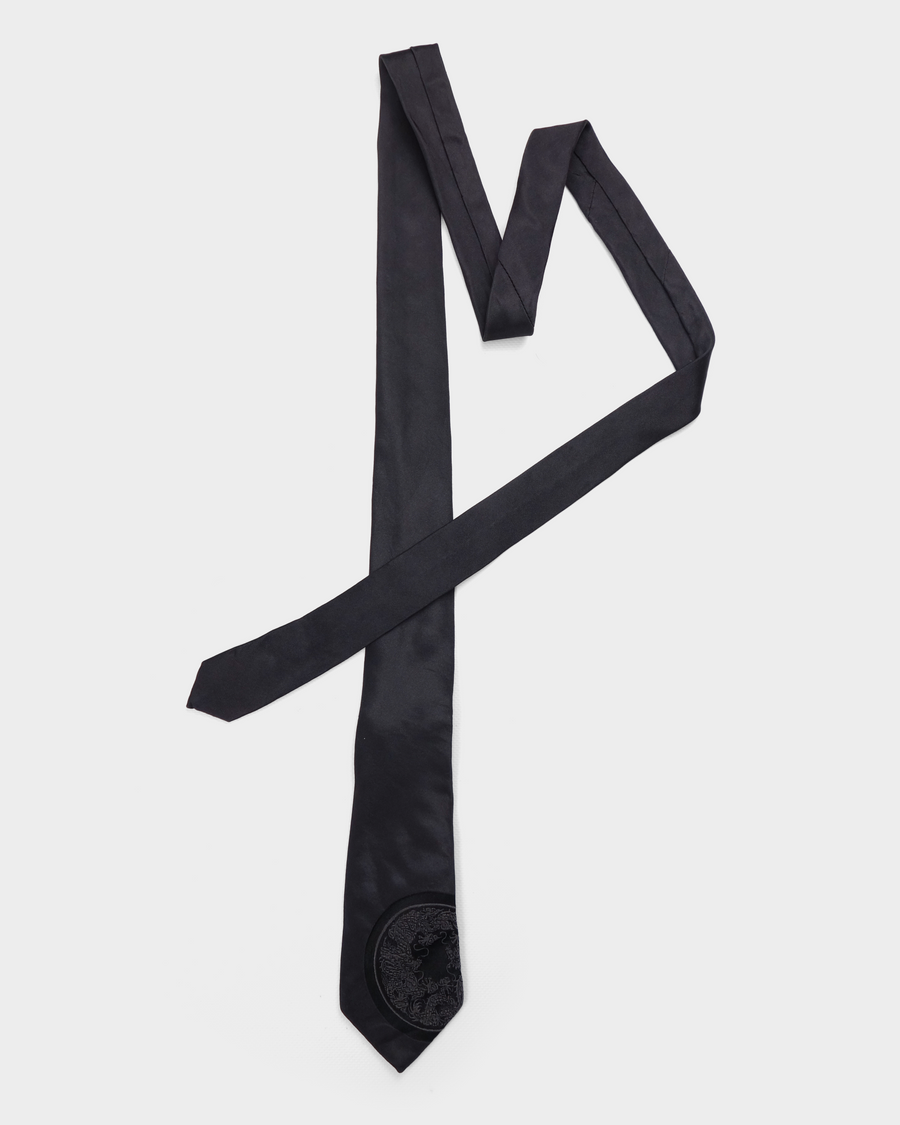 Prada Dragon Print Grey Silk Tie S/S 2011